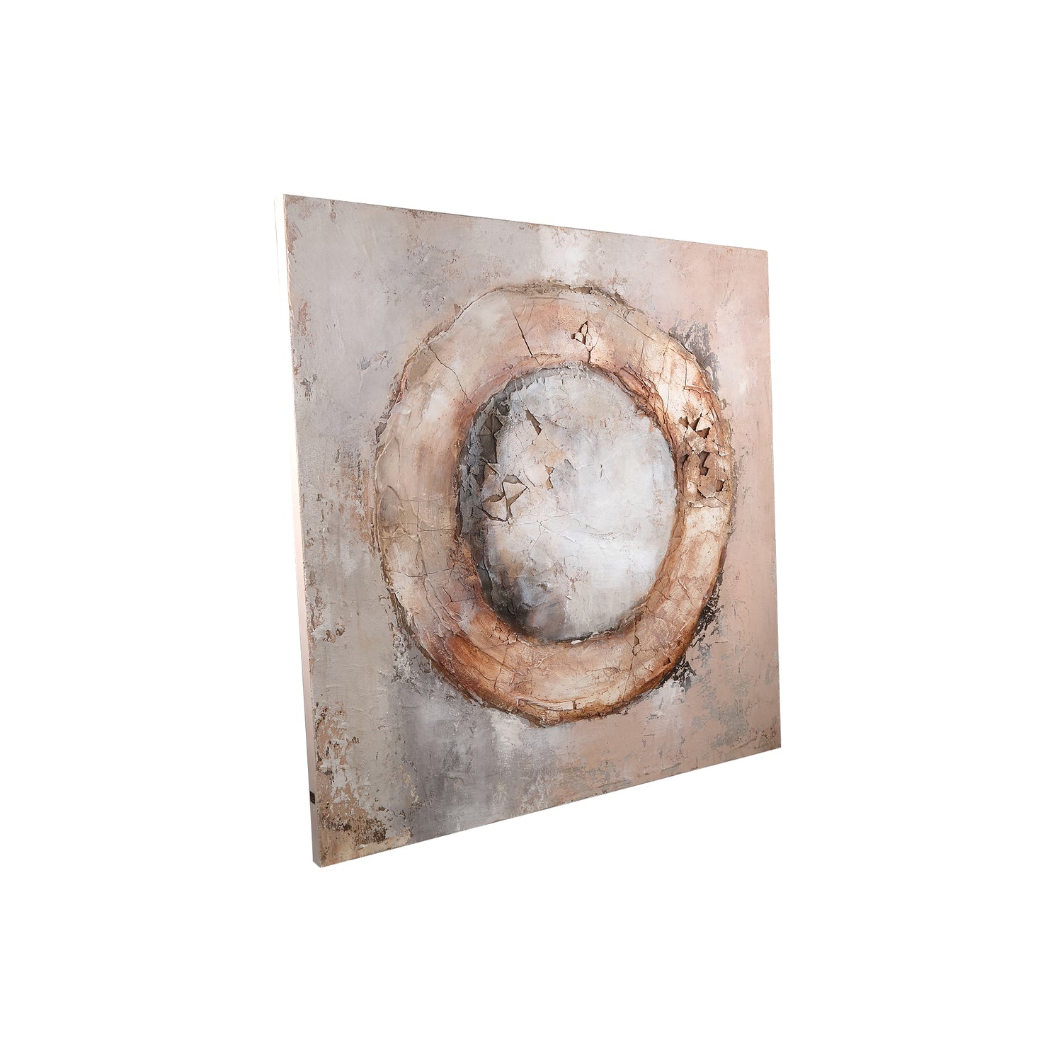 Arianna Bruin Canvas Wandpaneel Ring 120x120x4 cm