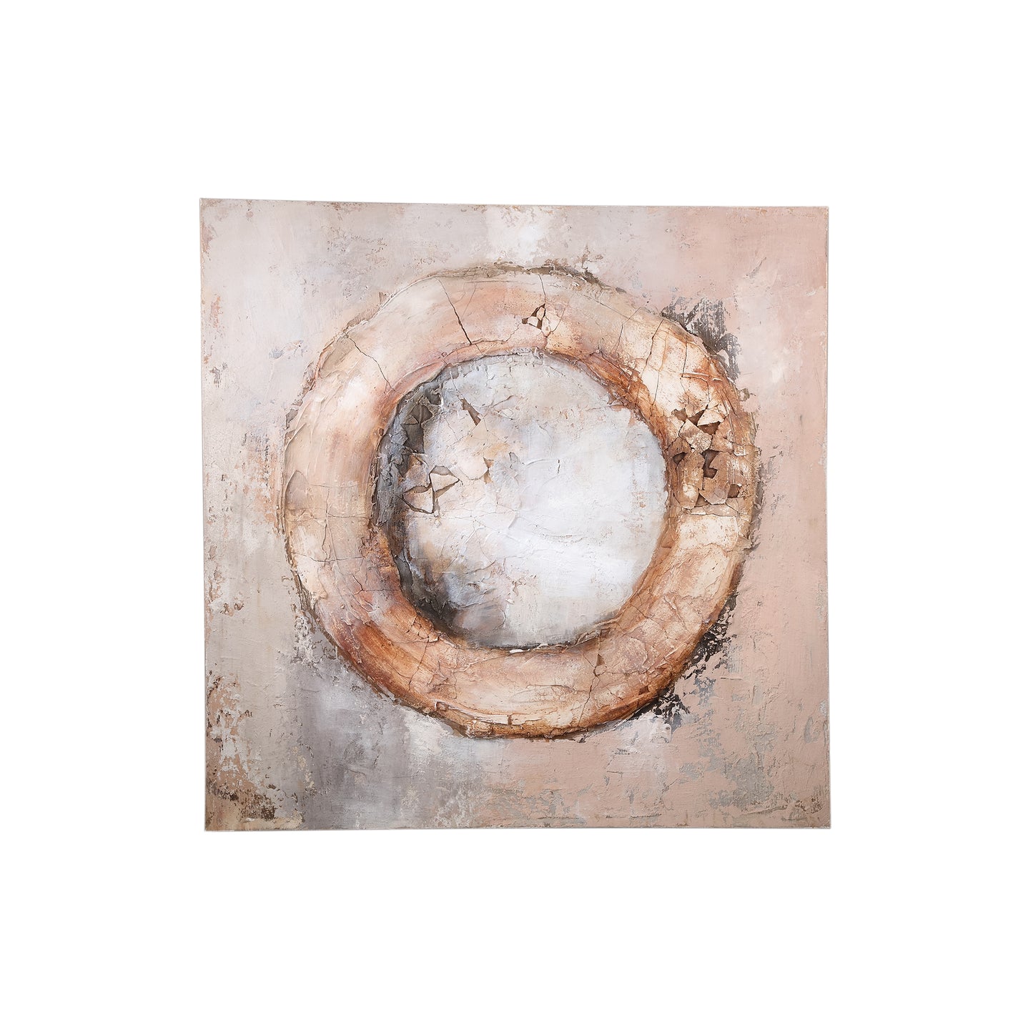 Arianna Bruin Canvas Wandpaneel Ring 120x120x4 cm