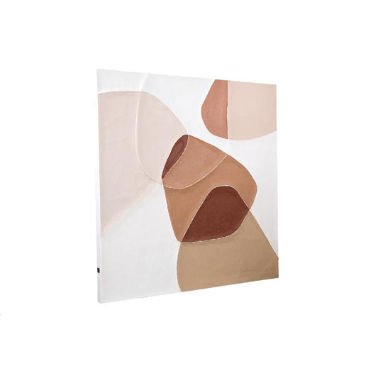 Olympia Bruin Canvas Wandpaneel Organisch 100x100x3.5 cm