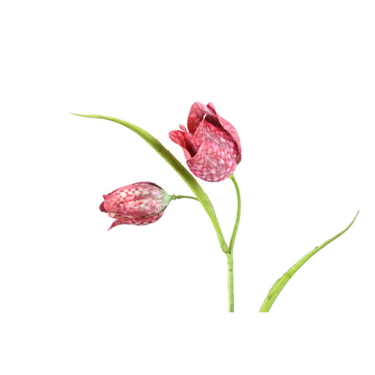 Garden Flower Rode Fritillaria Spray Met Bladeren - Set van 24 44x24x10 cm