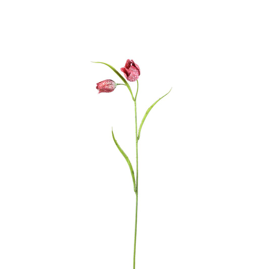 Garden Flower Rode Fritillaria Spray Met Bladeren - Set van 24 44x24x10 cm