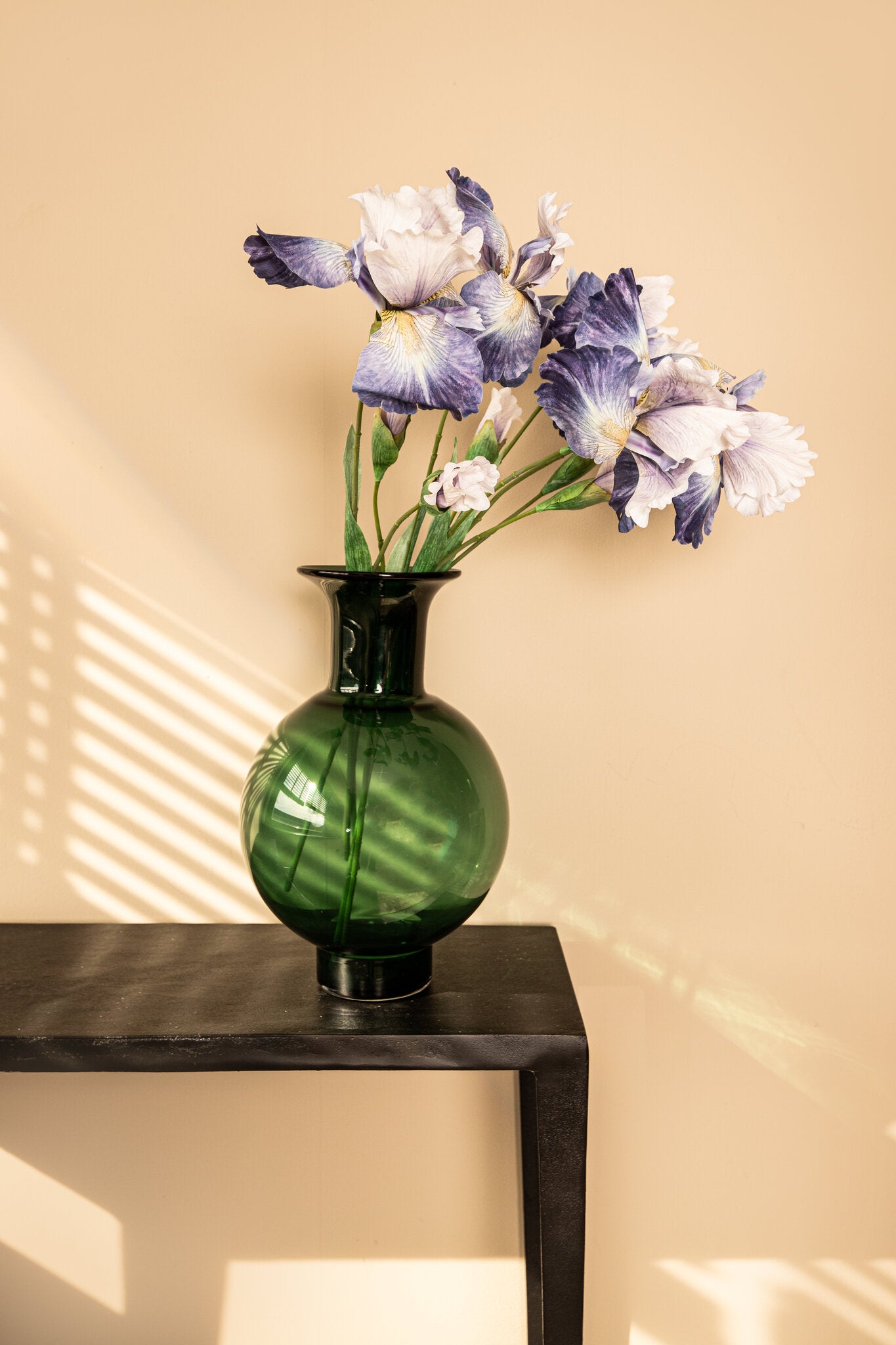 Garden Flower Paarse Witte Iris Spray Met Knop - Set van 12 80x46x16 cm