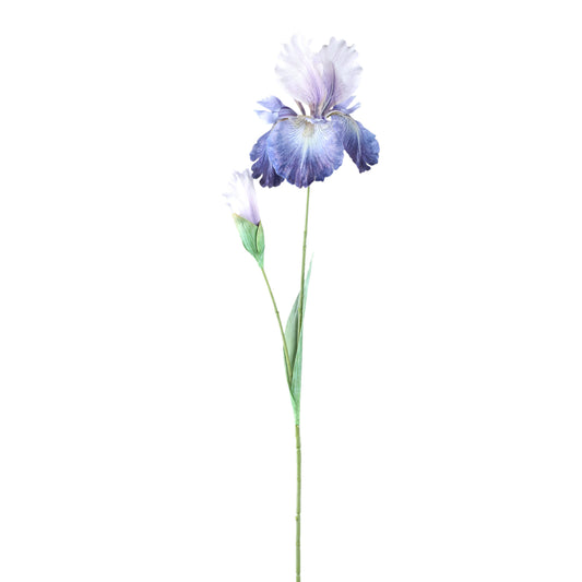 Garden Flower Paarse Witte Iris Spray Met Knop - Set van 12 80x46x16 cm