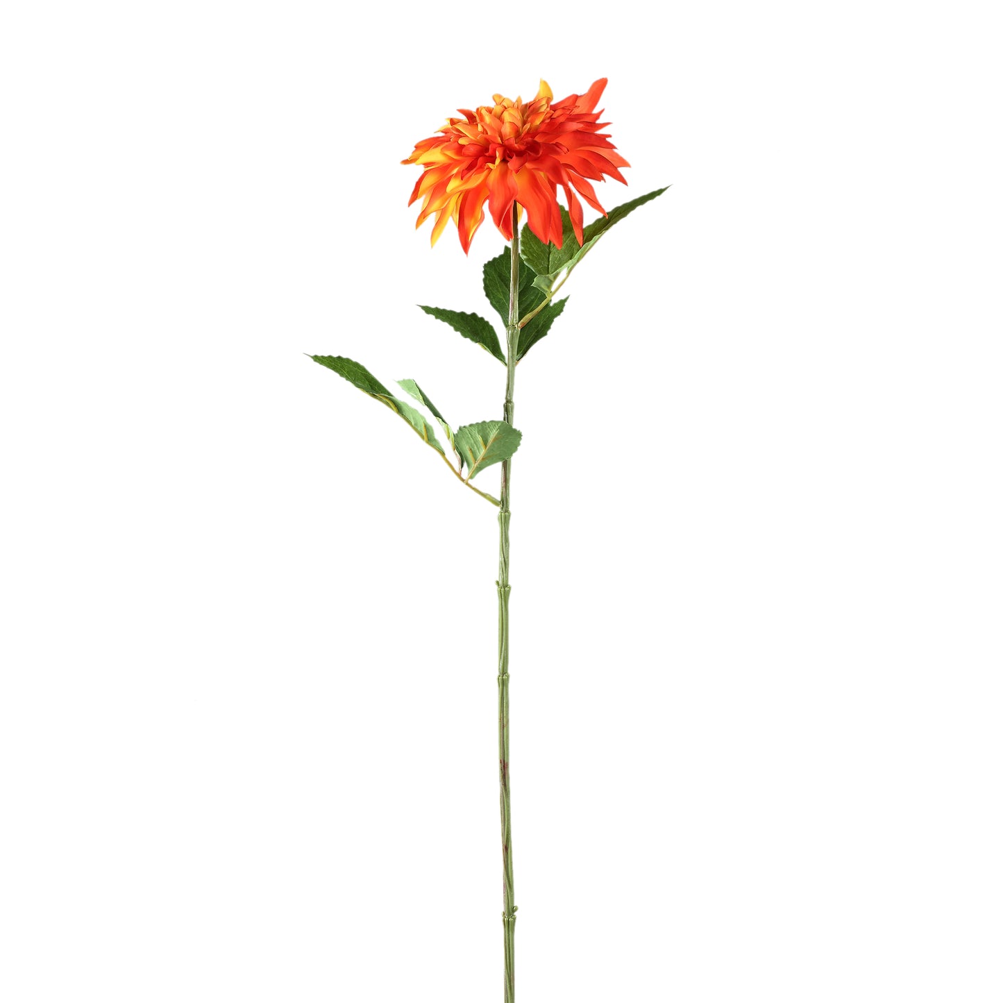 Dahlia Bloem Oranje Geel Spray Met Bladeren - Set van 12 70x28x19 cm