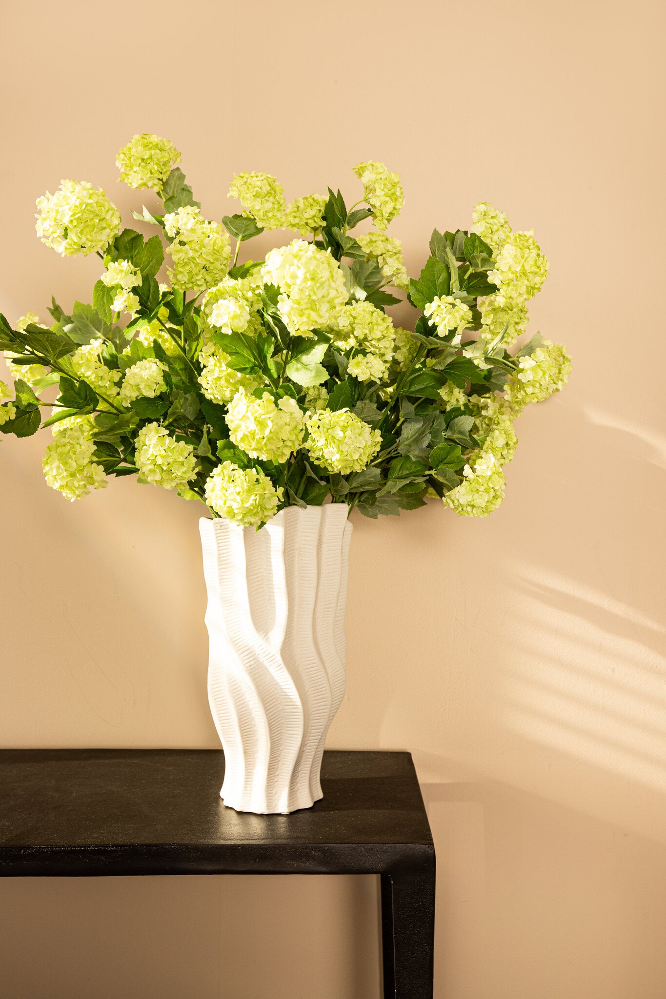 Hydrangea Flower Groene Sneeuwbal Spray - Set van 12 77x43x22 cm