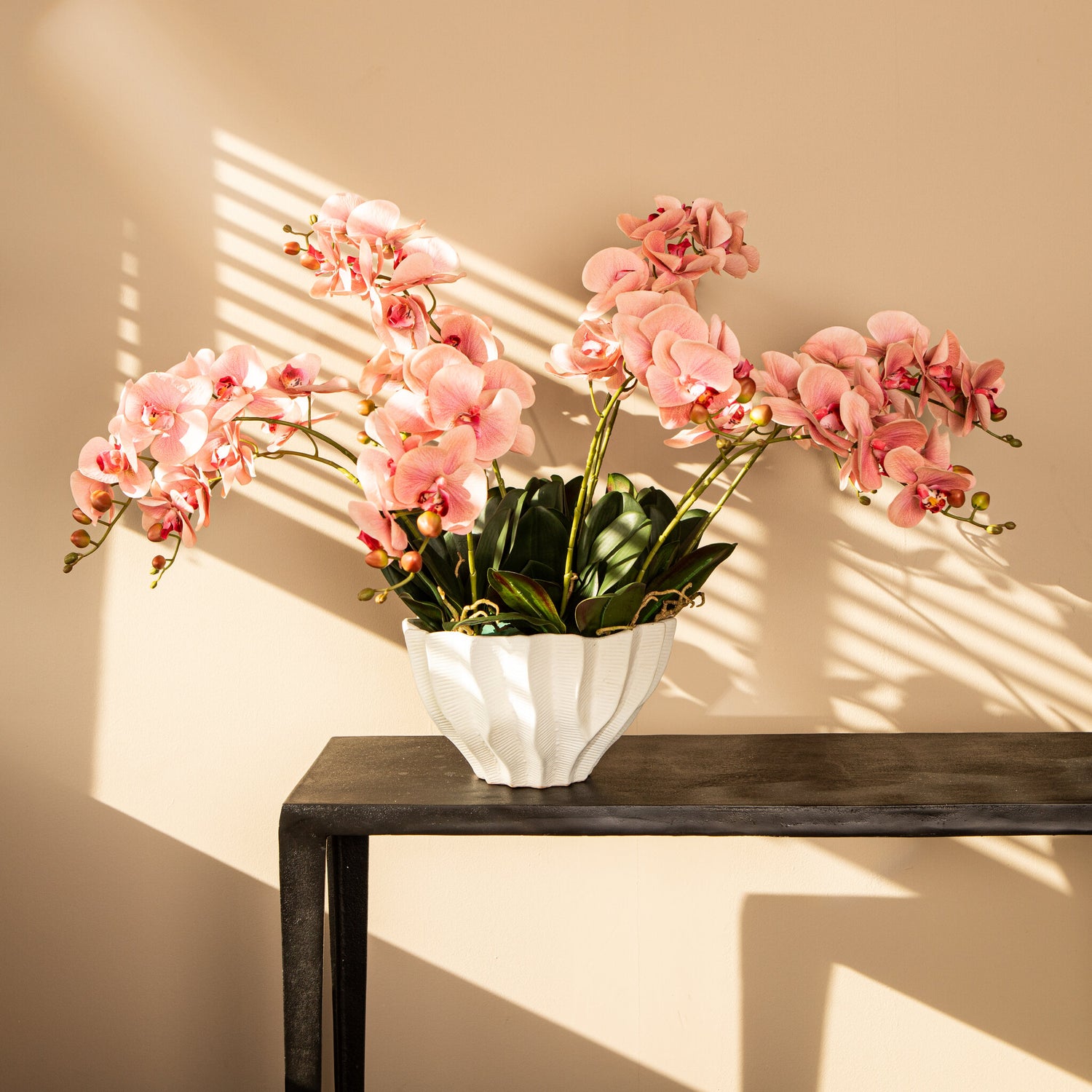 Orchid Flower Roze Phalaenopsis Spray Set van 6 Stuks 72x33x14 cm
