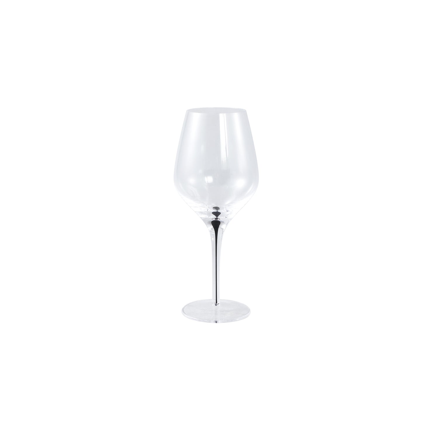 Clive Helder Wit Wijnglas Set van 4 stuks met Zwarte Druppel - 4 Sets 23.5x9.5x9.5 cm