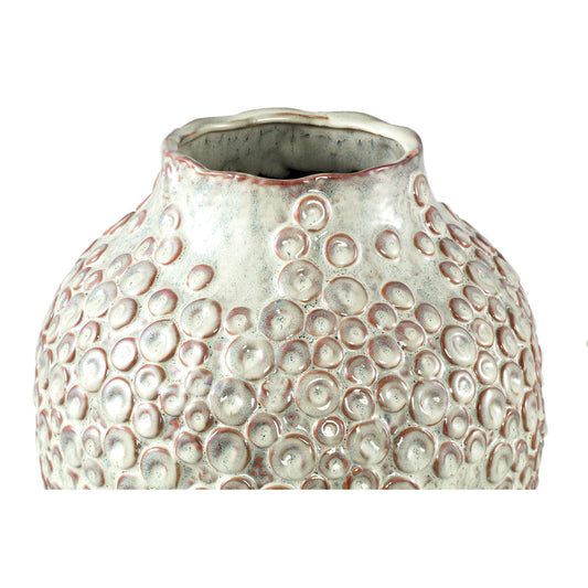 Avis Crème Keramische Pot Rond met Schubben Hoog L 35x26x26 cm