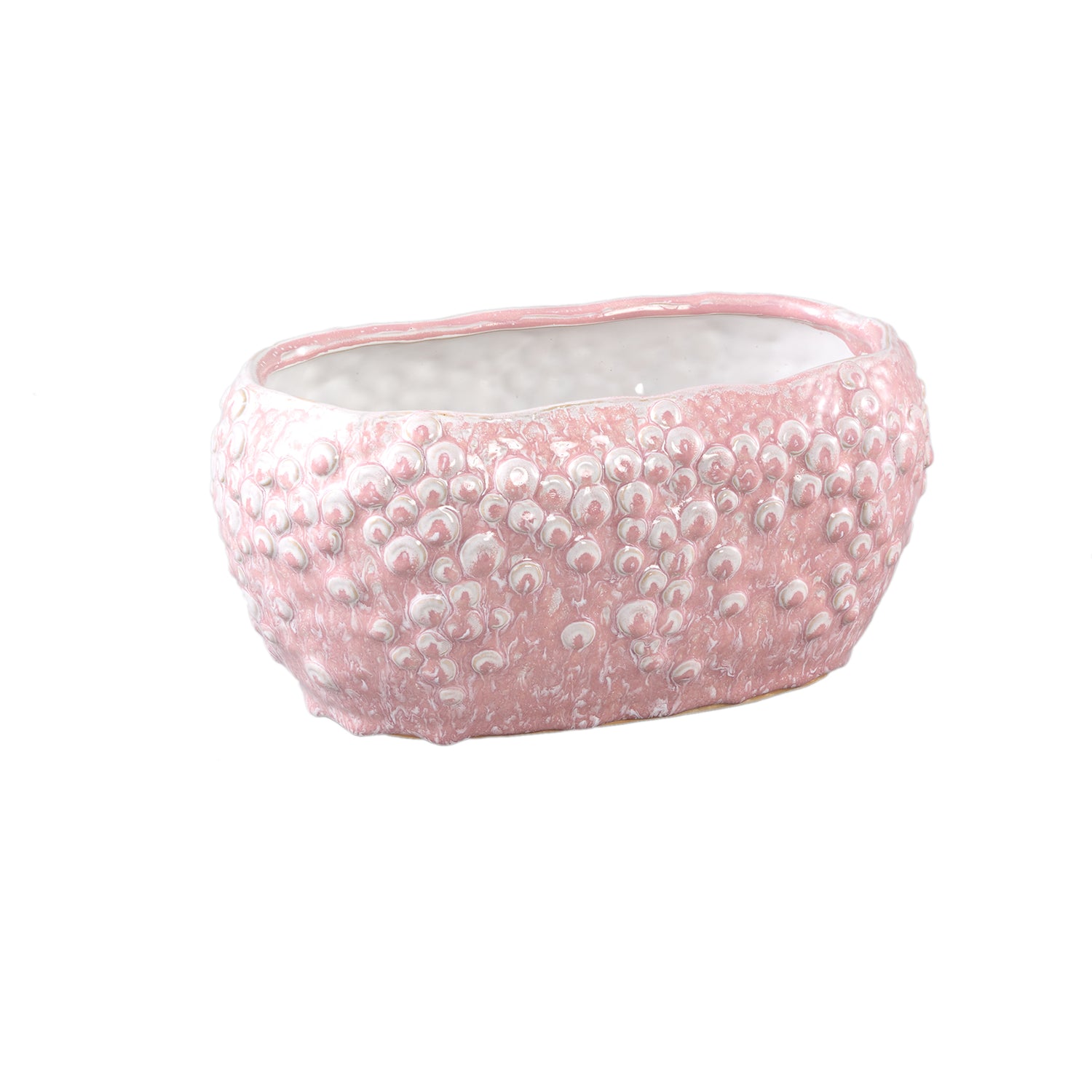 Avis Roze Keramische Pot Set van 6 Ovaal Laag - 6 Sets 13.5x28x17.5 cm