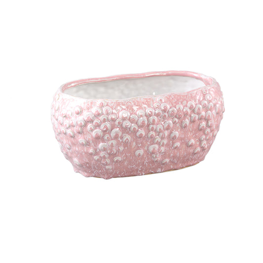 Avis Roze Keramische Pot Set van 6 Ovaal Laag - 6 Sets 13.5x28x17.5 cm