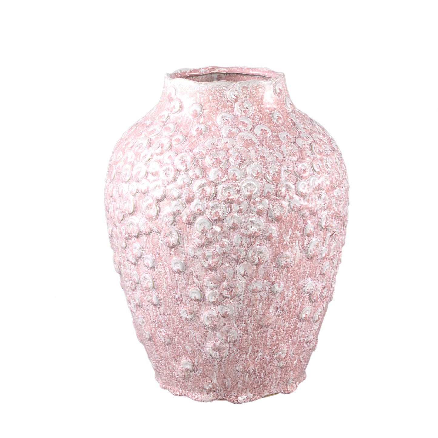Avis PInk Ceramic Pot Round Shaped Scales High L
