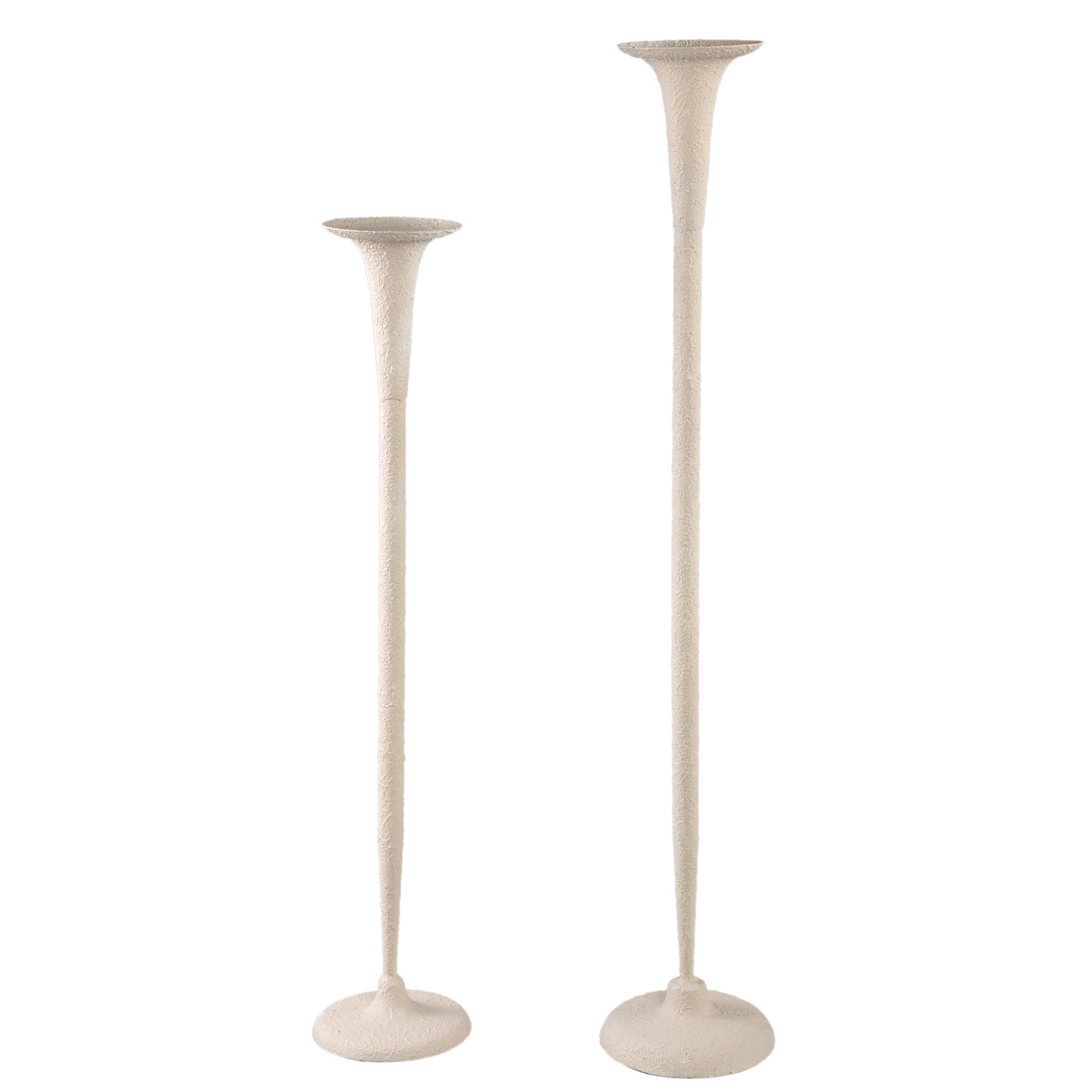 Krish Crème Ijzeren Kandelaar Rond Ruw Set van 2 Stuks 89.5x16x16 cm