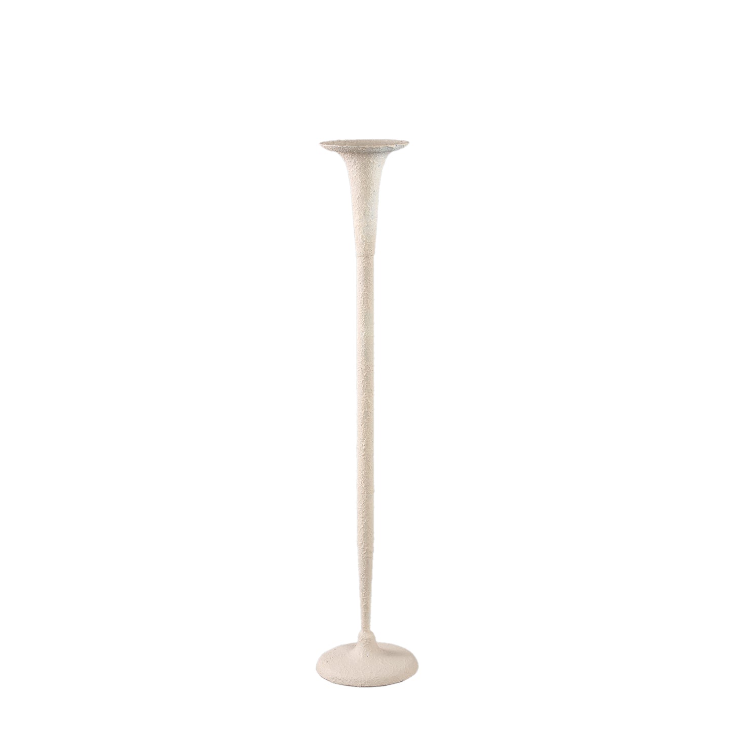 Krish Crème Ijzeren Kandelaar Rond Gestructureerd Set van 2 - 2 Sets 74.5x14.5x14.5 cm