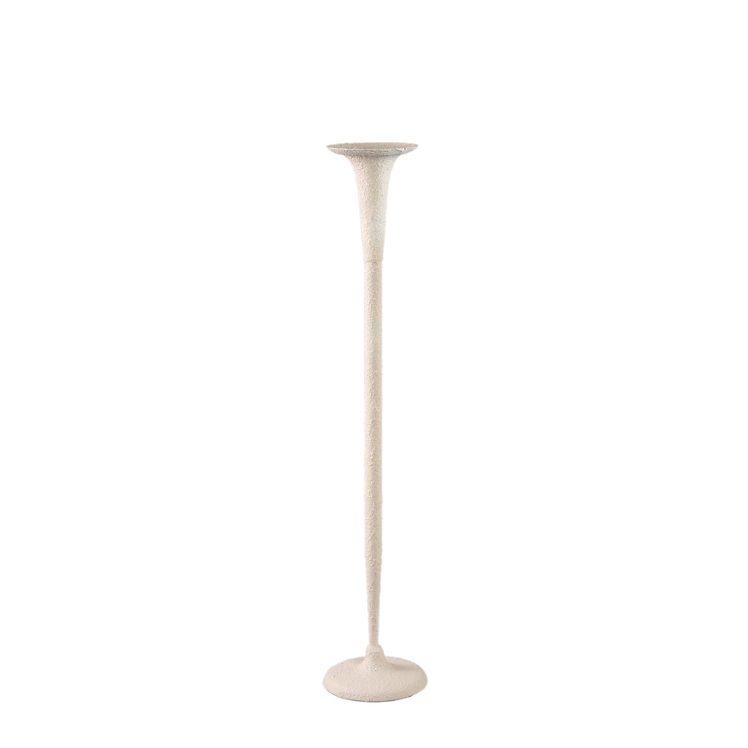 Krish Crème Ijzeren Kandelaar Rond Gestructureerd Set van 2 - 2 Sets 74.5x14.5x14.5 cm