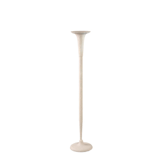 Krish Crème Ijzeren Kandelaar Rond Gestructureerd Set van 2 - 2 Sets 74.5x14.5x14.5 cm