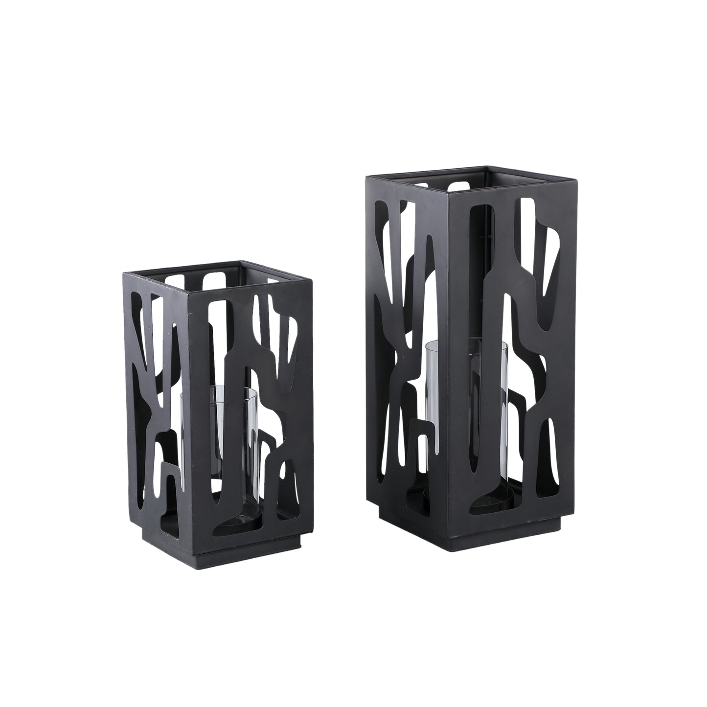 Dewey Black Iron Square Stormlight With Glass L