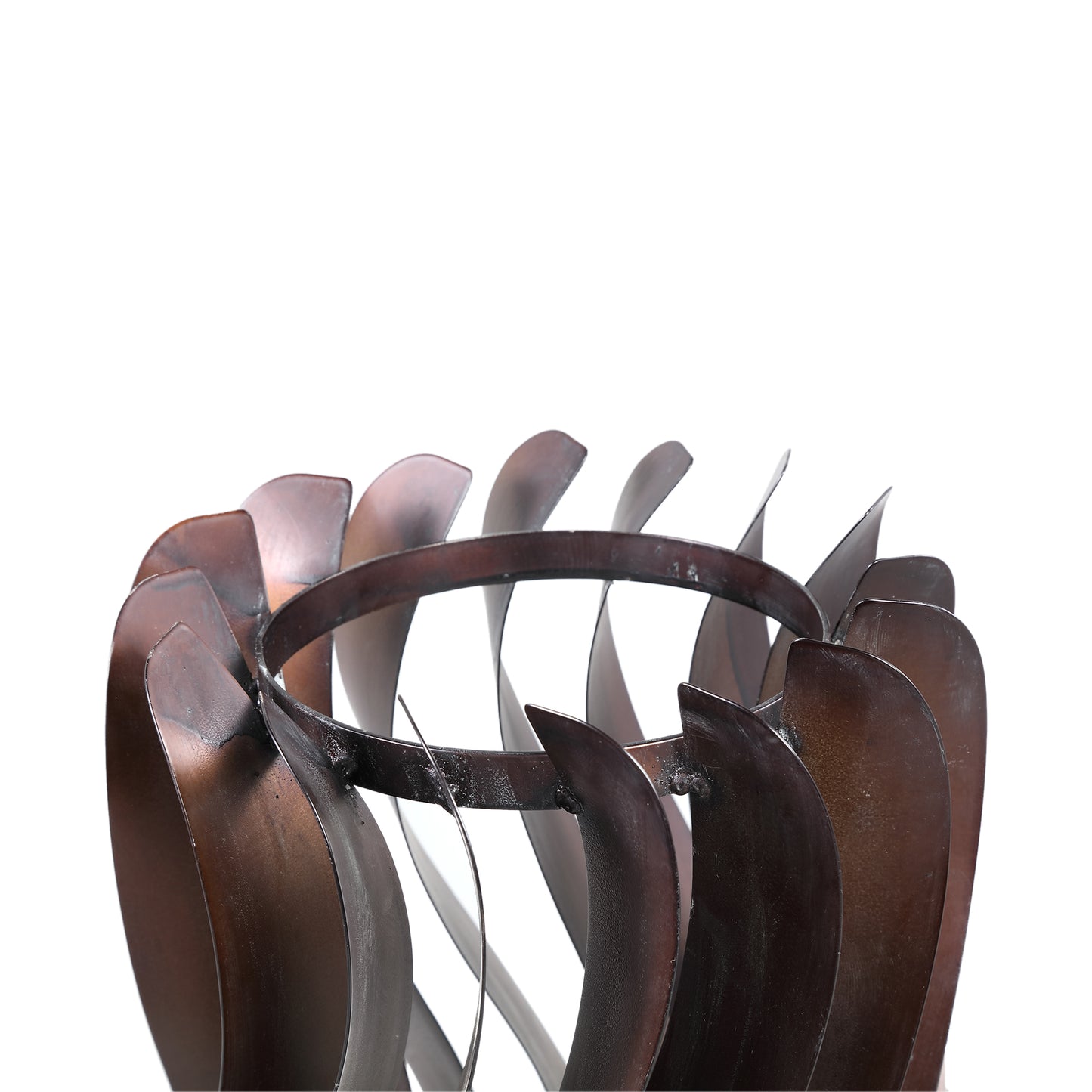 Tessa Bronze Iron LED Table Lamp Round Wavy Lines