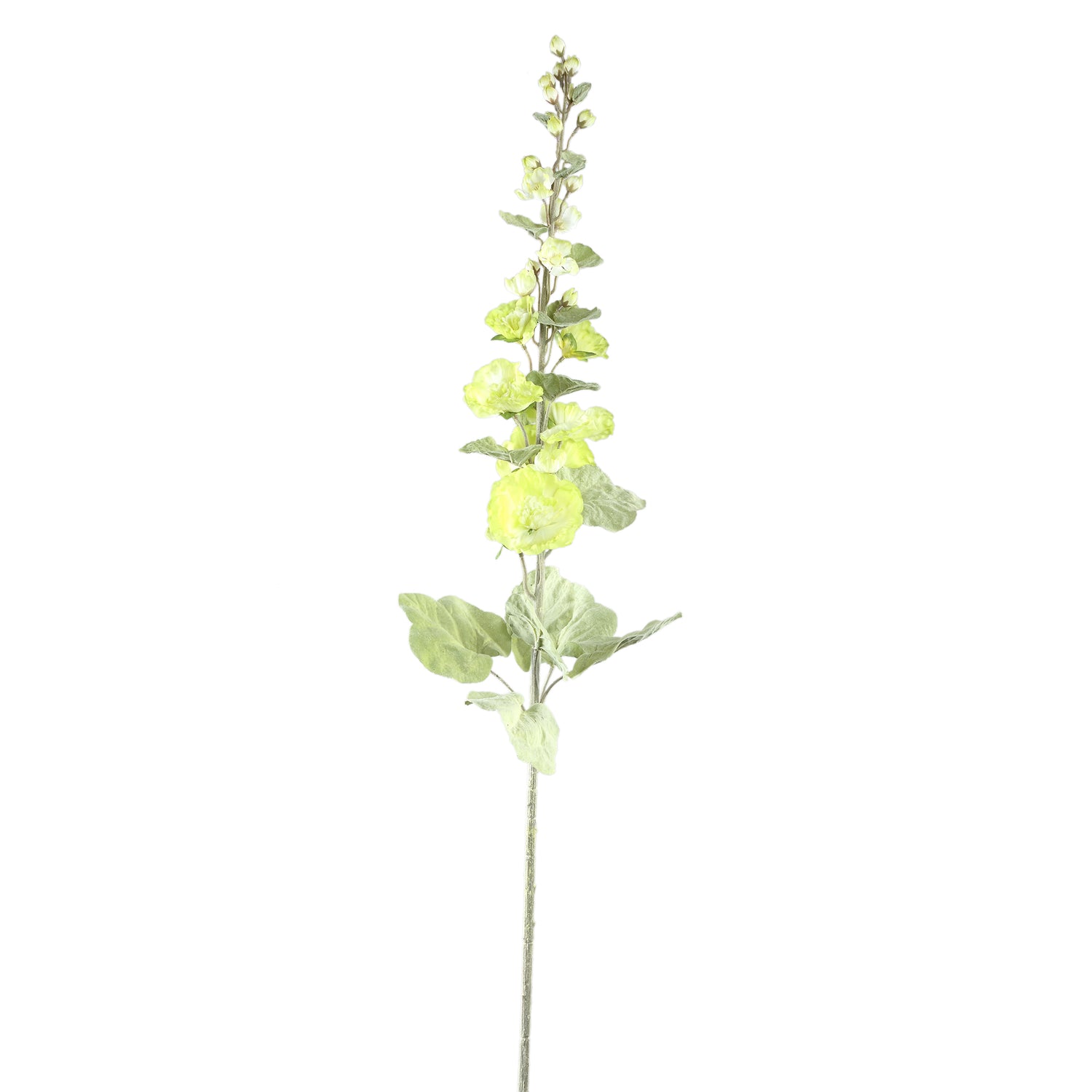 Hollyhock Flower Groen Spray Met Bladeren - Set van 6 114x65x26 cm