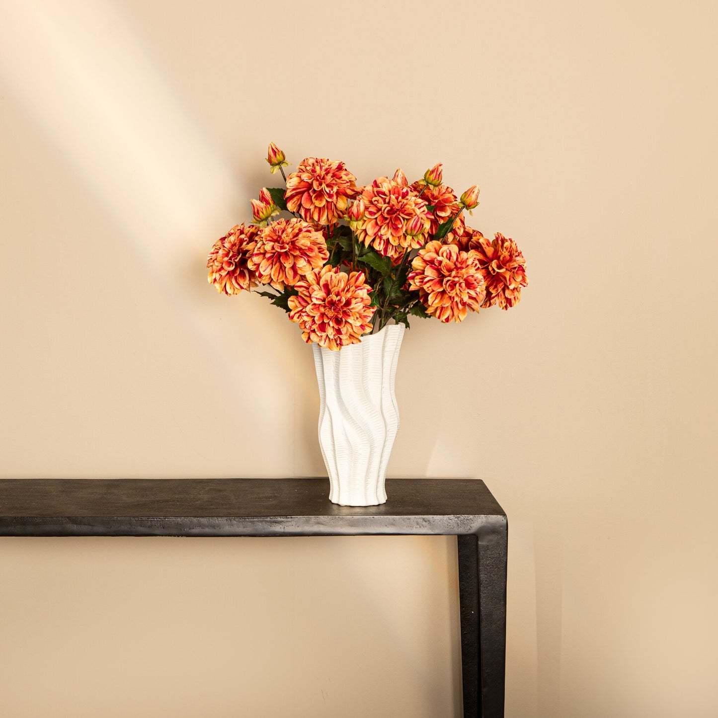 Dahlia Bloem Oranje Spray Met Knop - Set van 12 51x21x18 cm