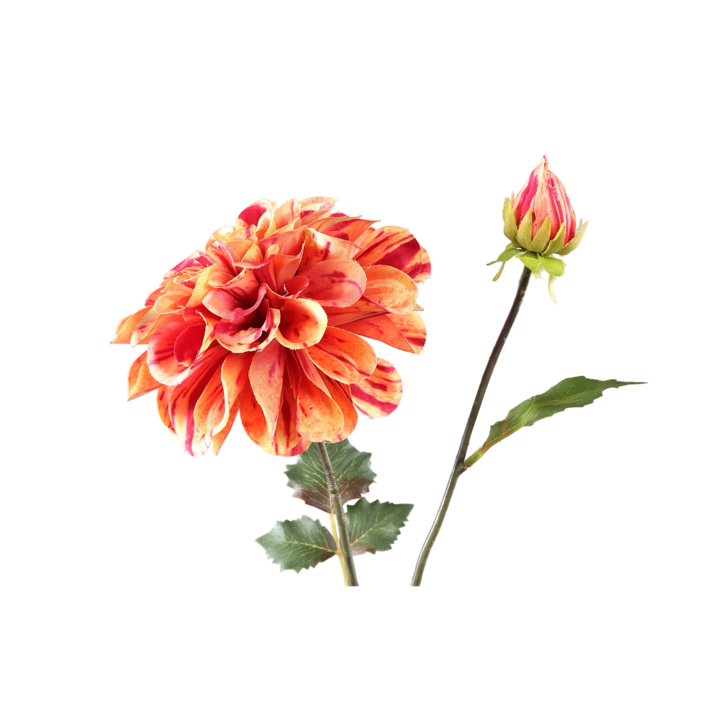 Dahlia Bloem Oranje Spray Met Knop - Set van 12 51x21x18 cm