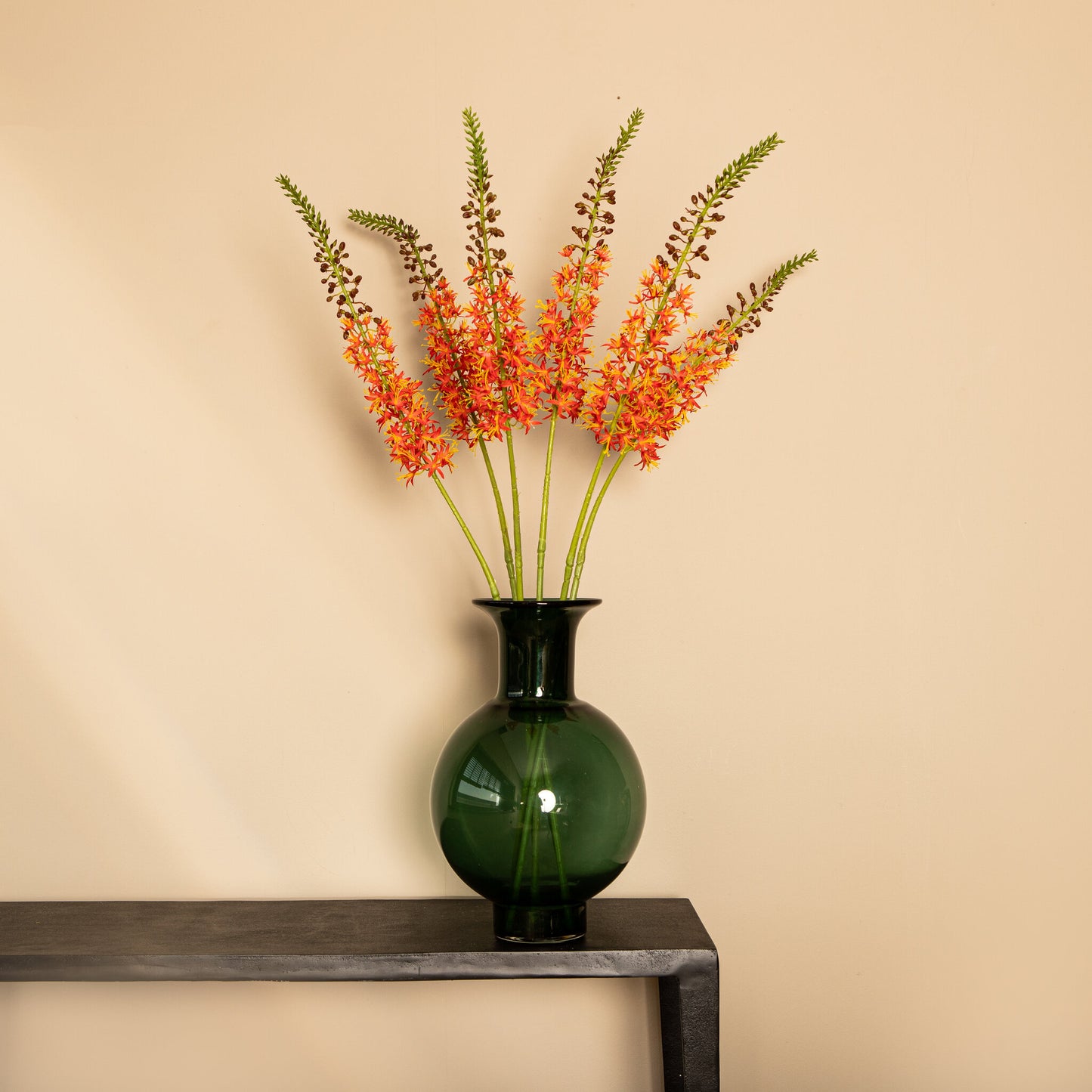 Twig Plant Oranje Groen Eremurus Spray Set van 6 Stuks 104x44x8 cm