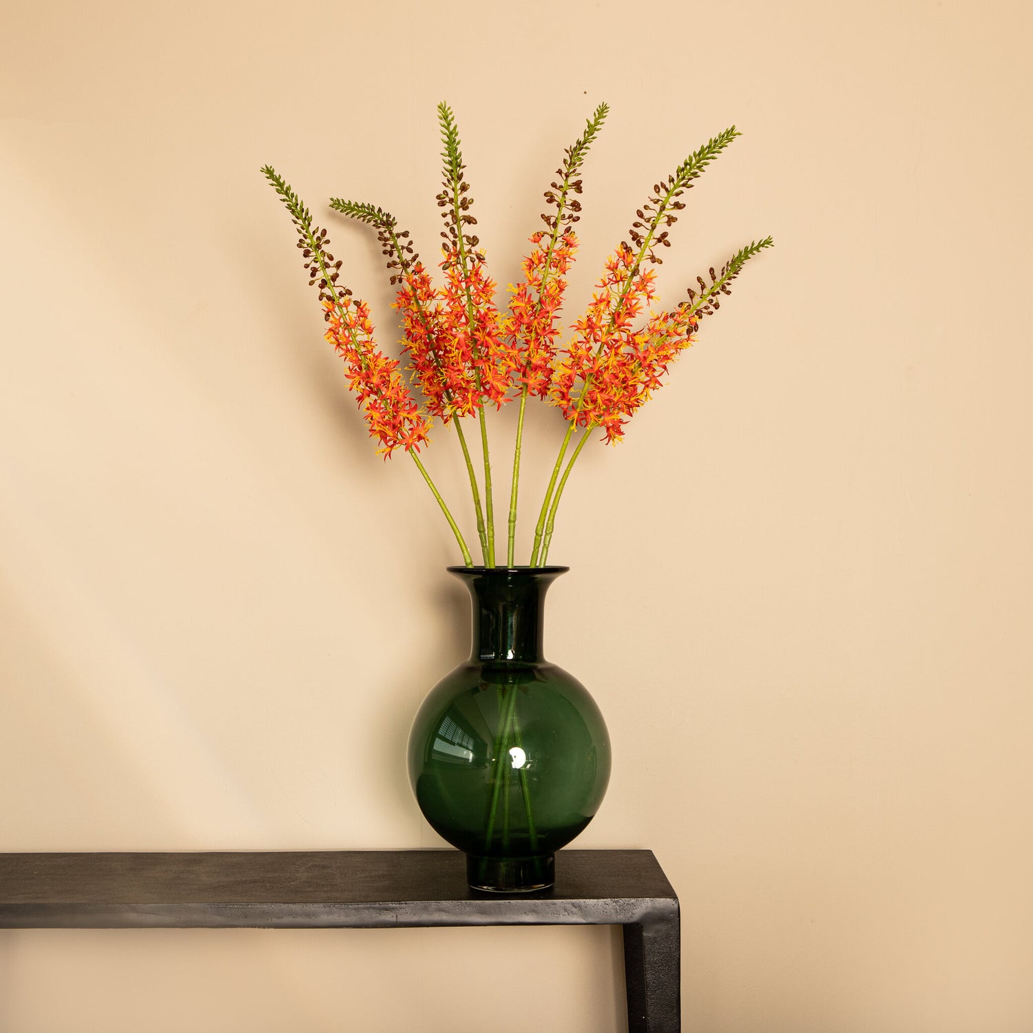 Twig Plant Oranje Groen Eremurus Spray Set van 6 Stuks 104x44x8 cm