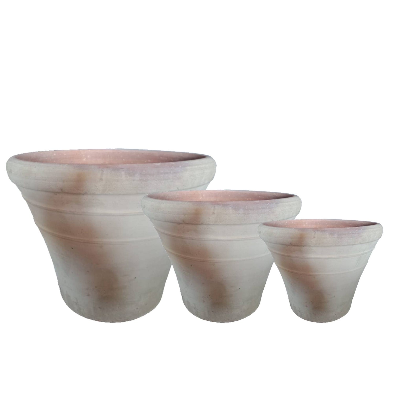 Palle Beige Terracotta Ronde Pot Met Lijnen 45x55x55 cm