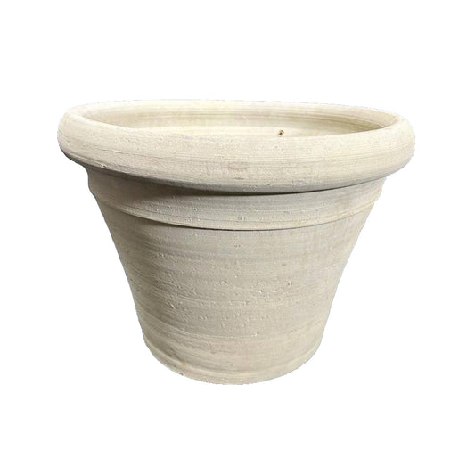 Alexis Beige Terracotta Ronde Pot Met Rand Set van 2 - 2 Sets 32x37x37 cm