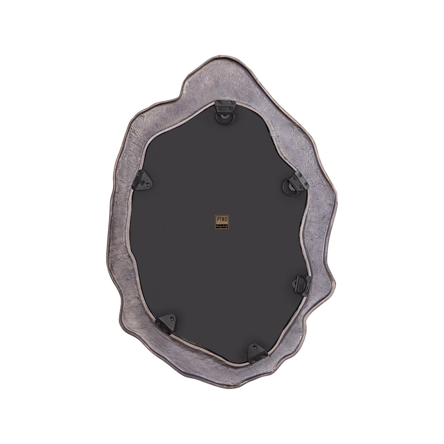 Morina Zwarte Aluminium Spiegel Organische Ovale Vorm 88x61x3 cm