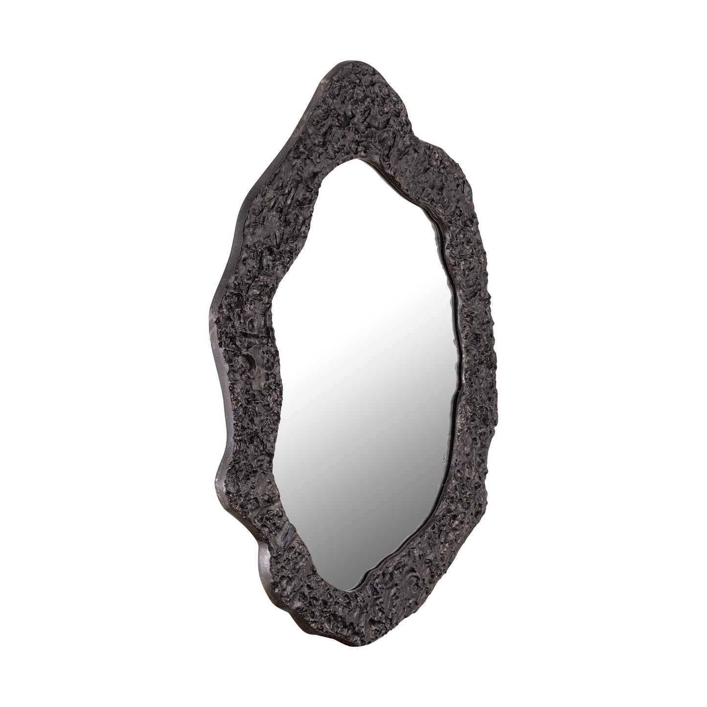 Morina Zwarte Aluminium Spiegel Organische Ovale Vorm 88x61x3 cm