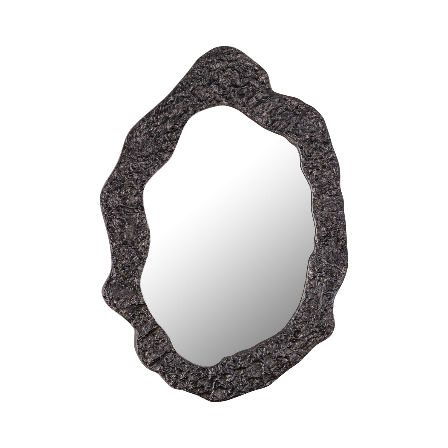Morina Zwarte Aluminium Spiegel Organische Ovale Vorm 88x61x3 cm