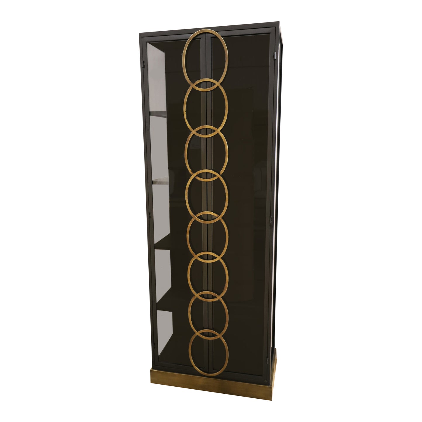 Riho Black Metal Cabinet High Smoky Glass Doors