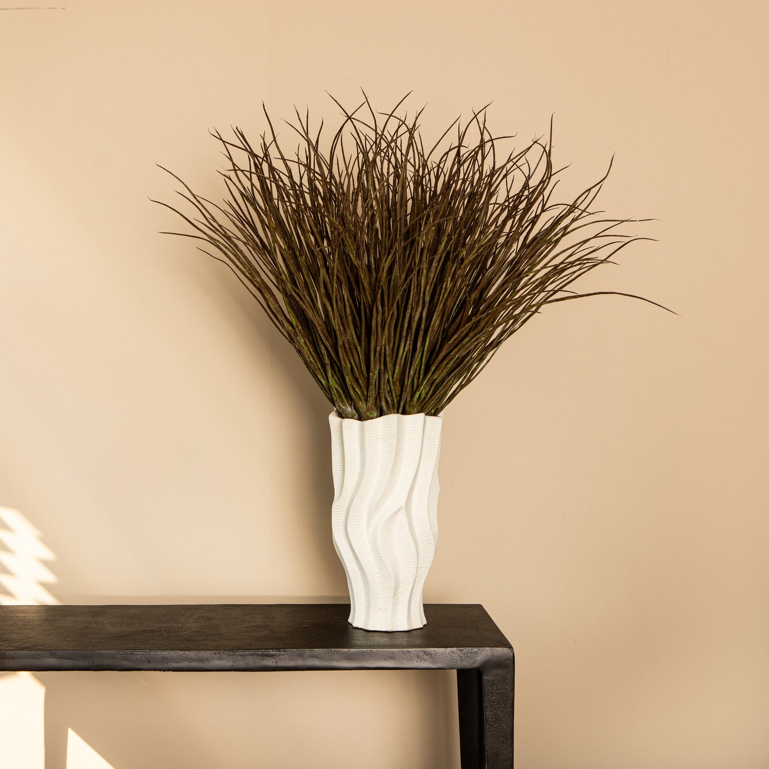 Leaves Plant Bruine Kunstgras Spray Set van 12 Stuks 60x58x58 cm