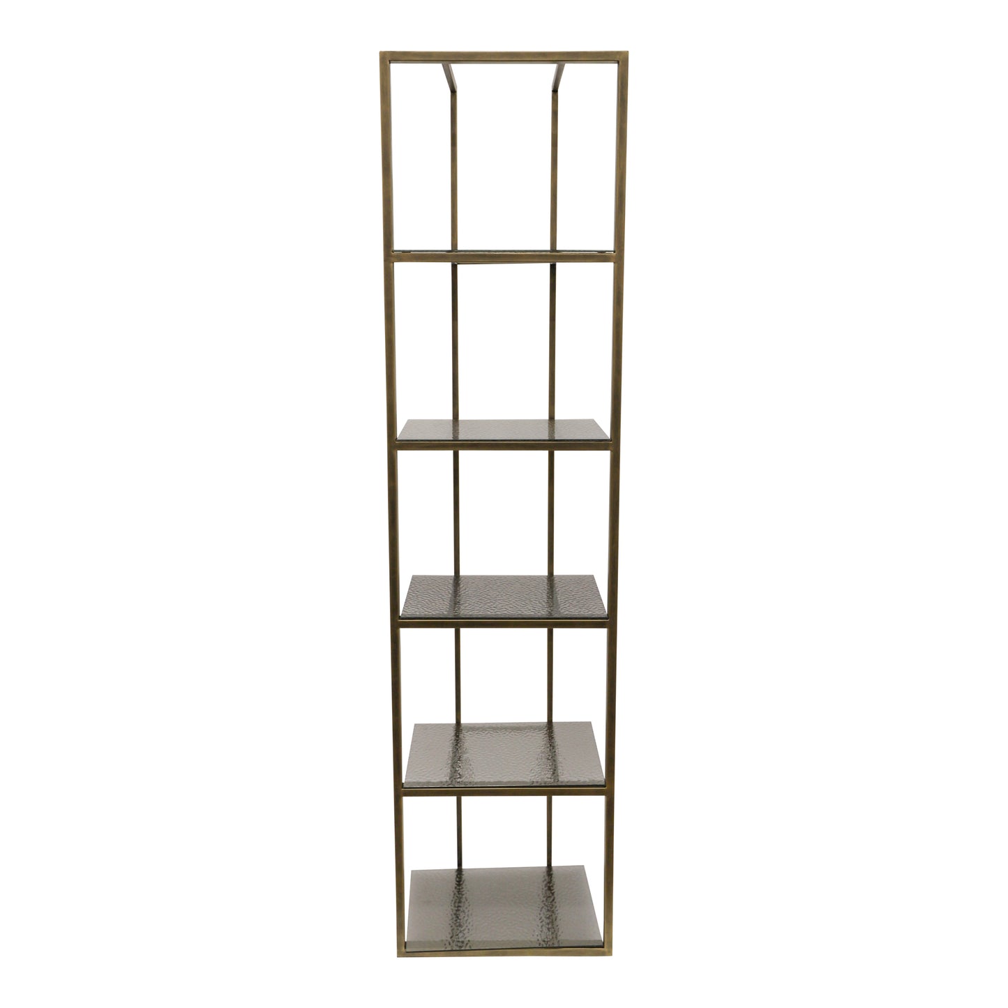 Ilya Gouden Metalen Kast Met Rookglas Planken 201x50x35 cm