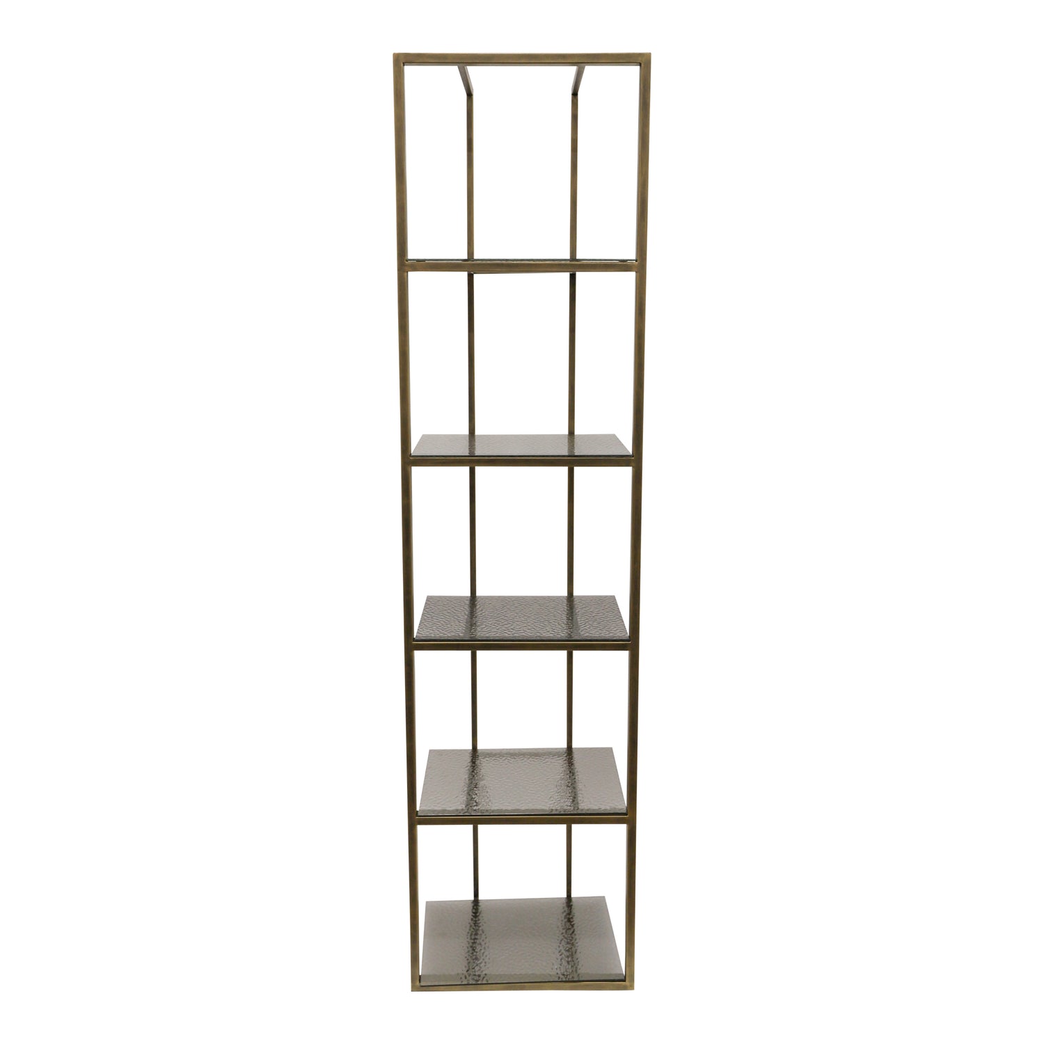 Ilya Gouden Metalen Kast Met Rookglas Planken 201x50x35 cm