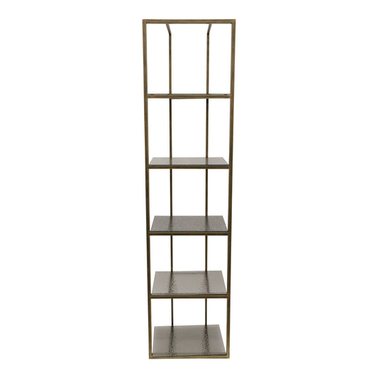Ilya Gouden Metalen Kast Met Rookglas Planken 201x50x35 cm