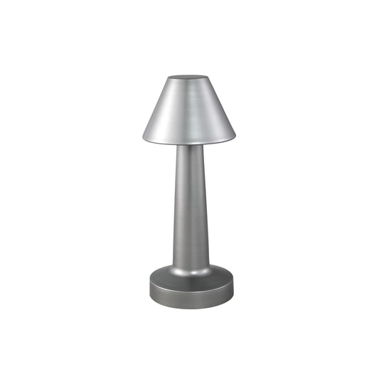 SaraAnn Zilveren Aluminium LED Tafellamp Driehoekige Kap 23x9x9 cm