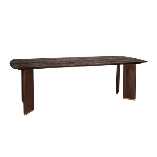 Liber Bruin Mangohout Eettafel 240cm Gouden Poot 77x240x100 cm