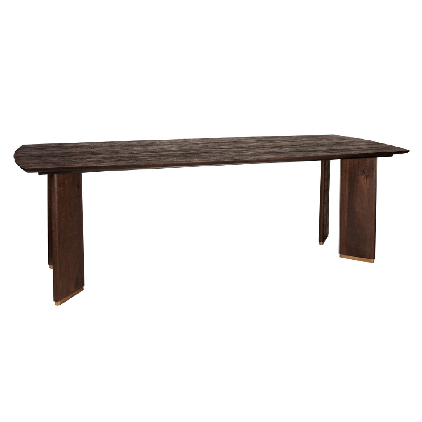 Liber Bruine Mangohout Eettafel 280cm Gouden Poot 77x280x110 cm
