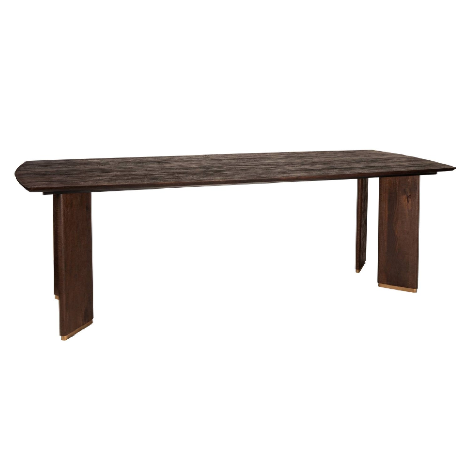 Liber Bruine Mangohout Eettafel 280cm Gouden Poot 77x280x110 cm