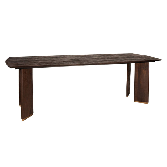 Liber Bruine Mangohout Eettafel 280cm Gouden Poot 77x280x110 cm