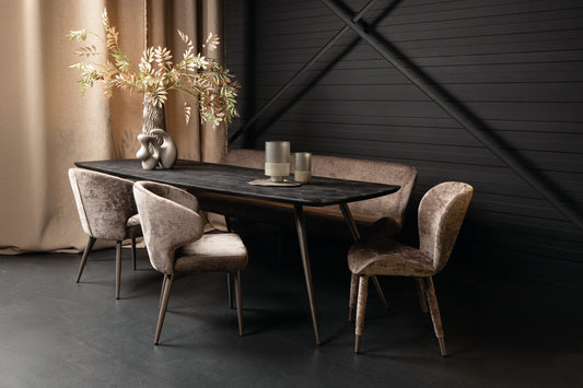 Fieron Black Acaia Wooden Dining Table Oval 200cm