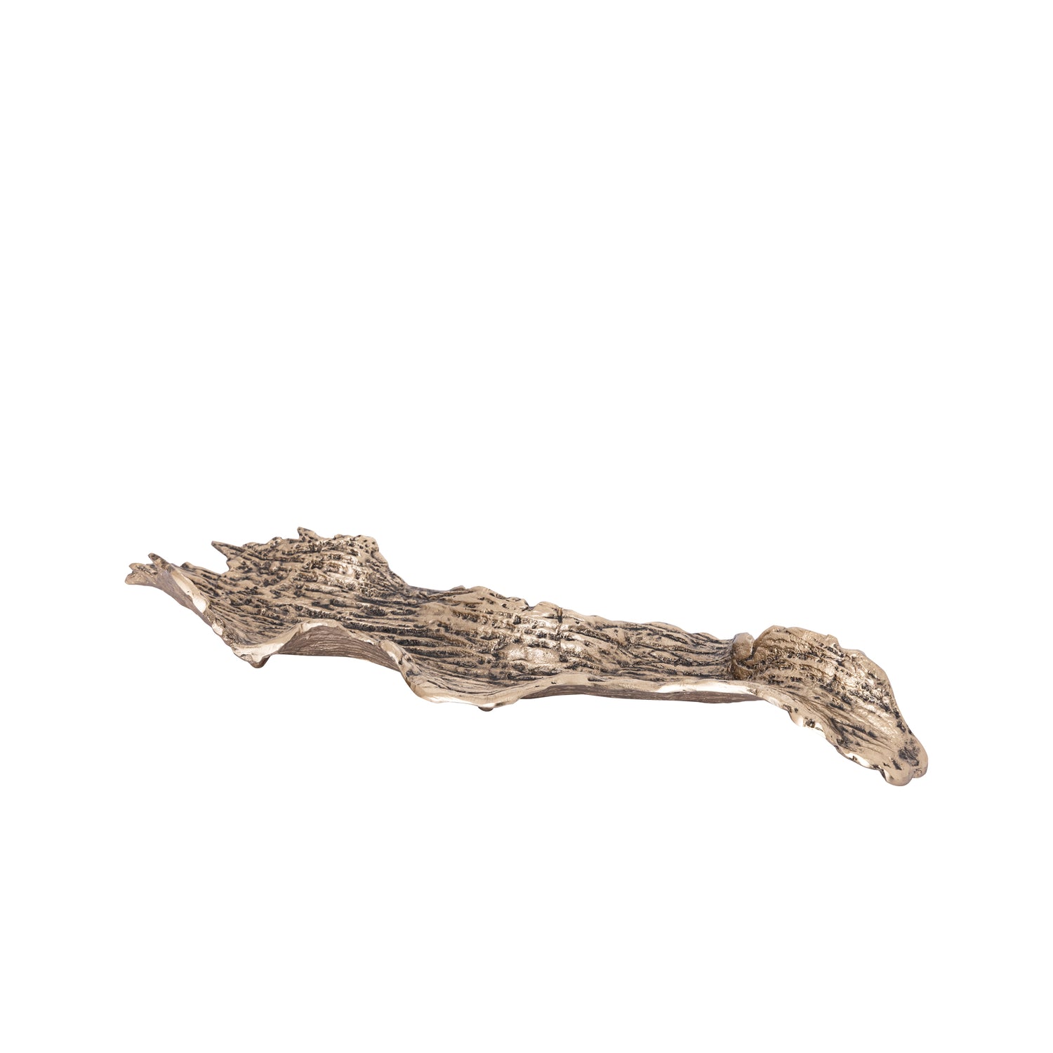 Aitana Gouden Gietaluminium Golvende Schaal Klein 7x54x15 cm