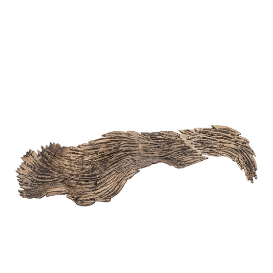 Aitana Gouden Aluminium Schaal Golvend Groot 10x66x18 cm