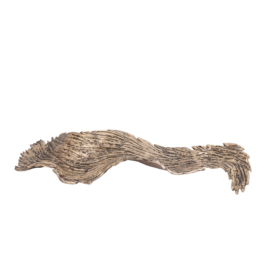 Aitana Gouden Aluminium Schaal Golvend Groot 10x66x18 cm