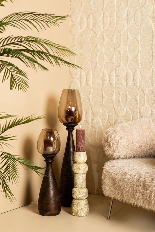 Midi Brown Mango Wood Stormlight Luster Glass M