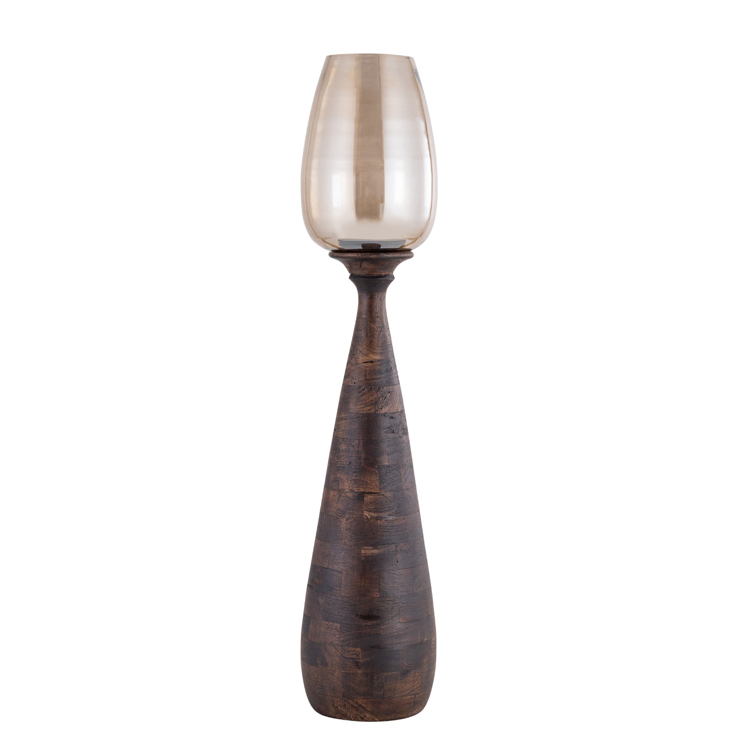 Midi Bruin Mangohout Stormlight Luster Glas M 100x20x20 cm