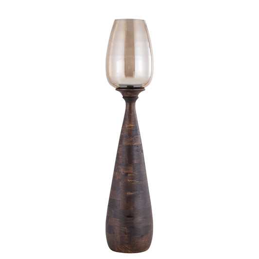 Midi Bruin Mangohout Stormlight Luster Glas M 100x20x20 cm