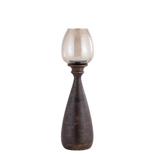 Midi Brown Mango Wood Stormlight Luster Glass S