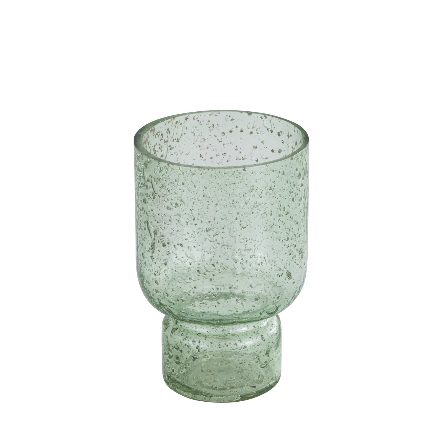 Laurynn Groene Steen Look Glazen Theelicht Op Voet S - Set van 6 15.5x10x10 cm